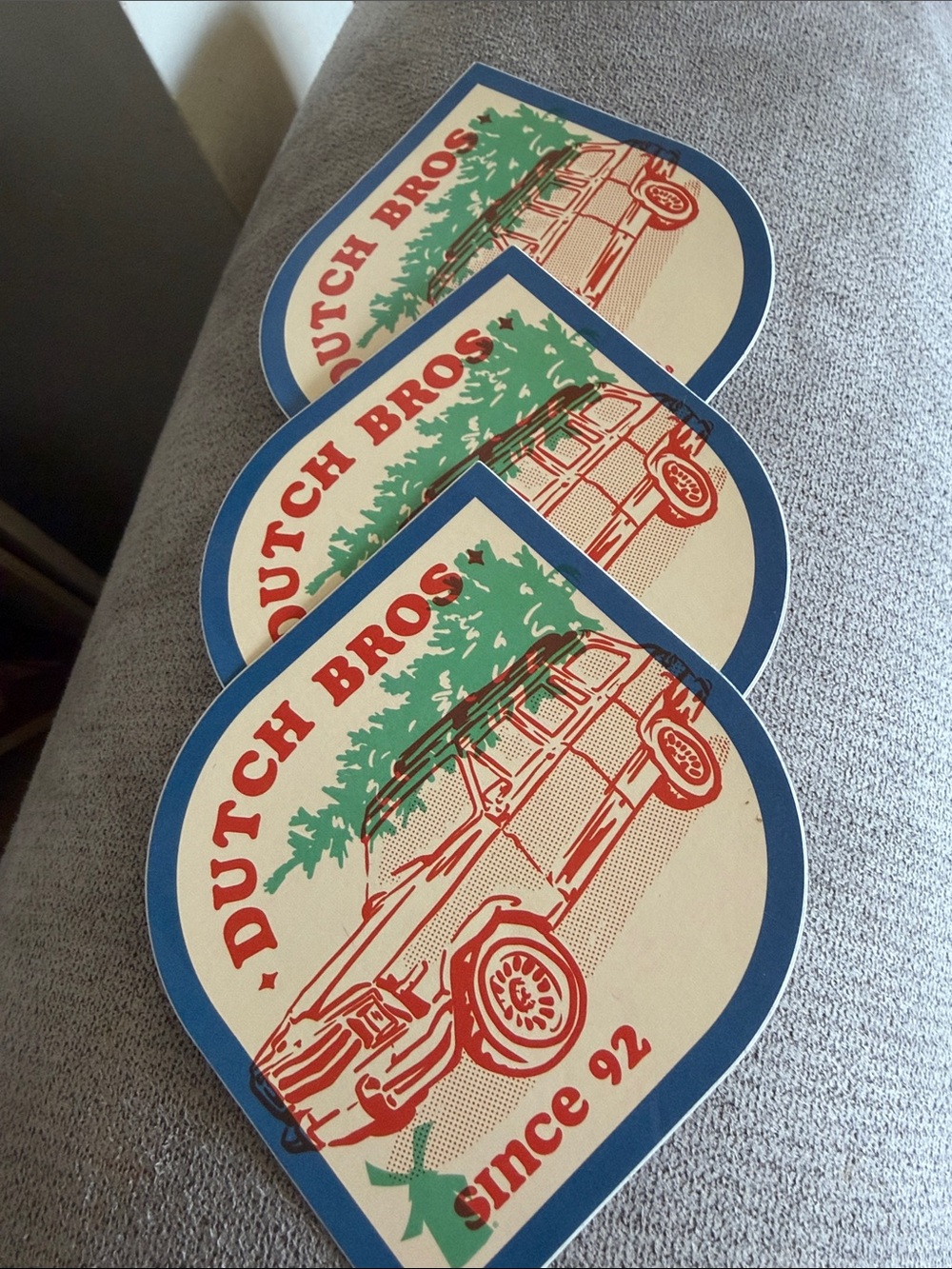 Dutch Bros coaster set — Blue, Red, Green